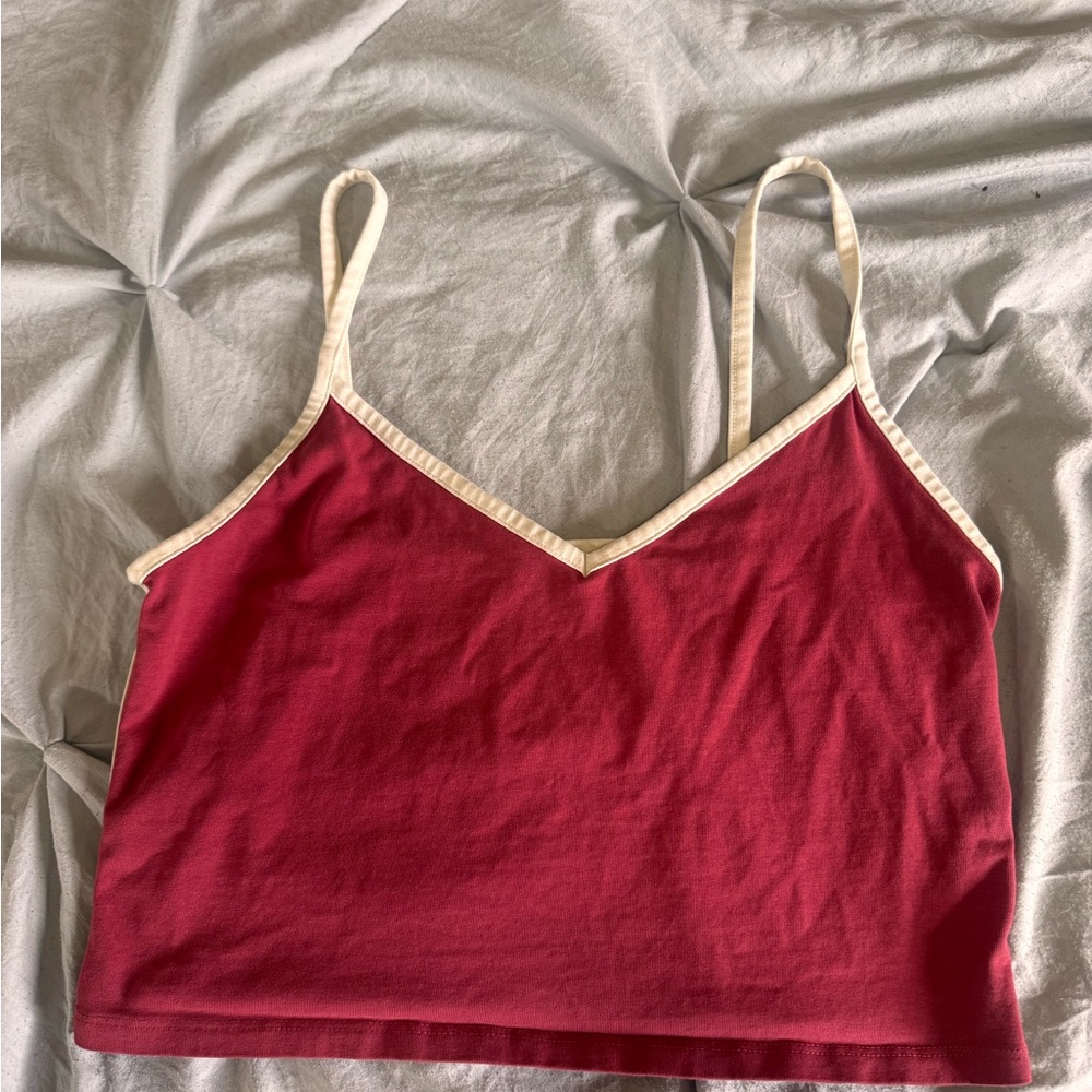Cotton On Red Camisole with Cream Trim